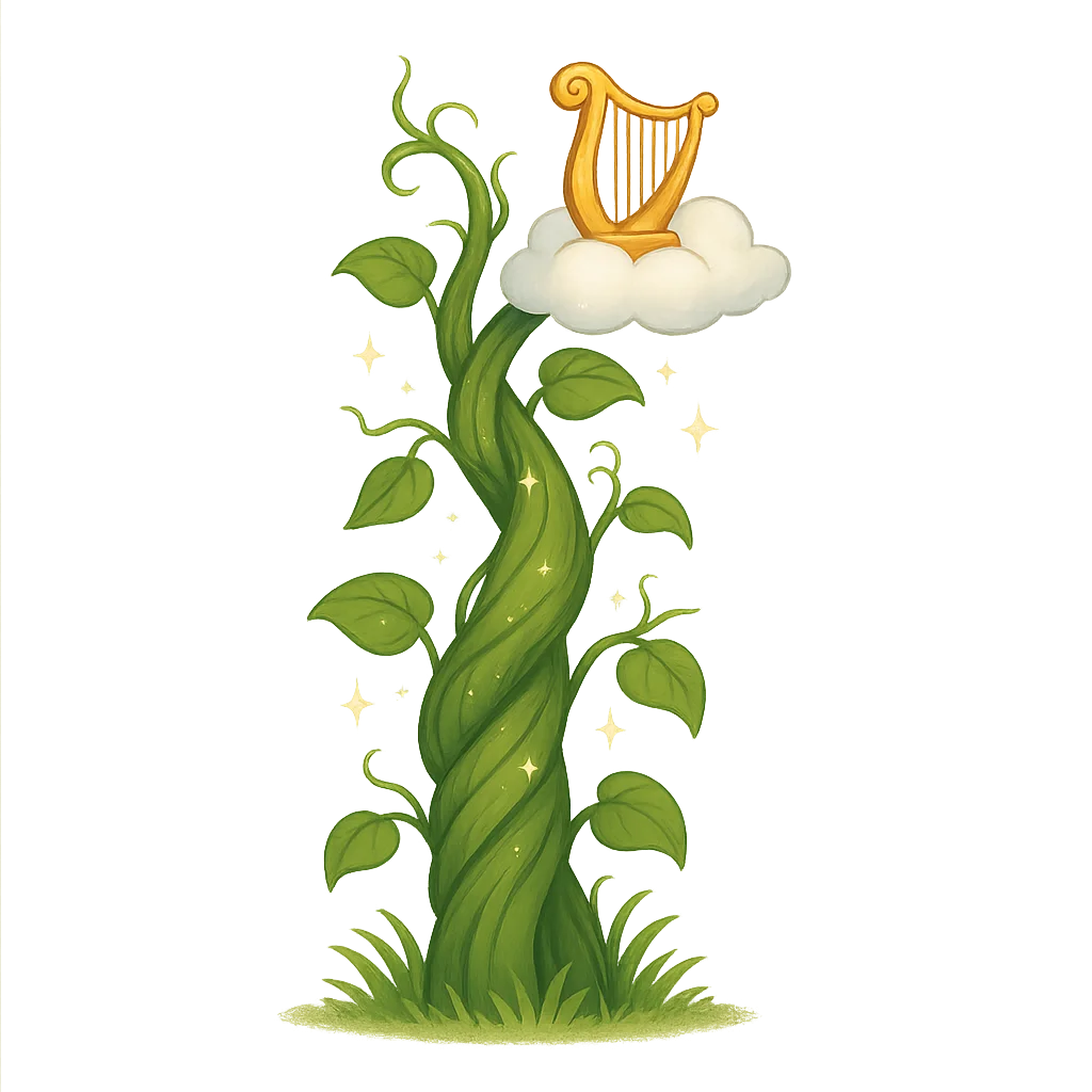 Illustration of Jack and the Beanstalk - English