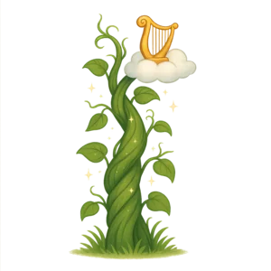 Illustration of Jack and the Beanstalk - English