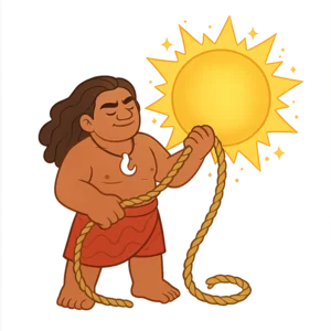 Illustration of Maui and the Sun - Polynesian