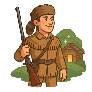Illustration of Davy Crockett - American