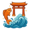 Koi Fish and the Dragon Gate - Chinese