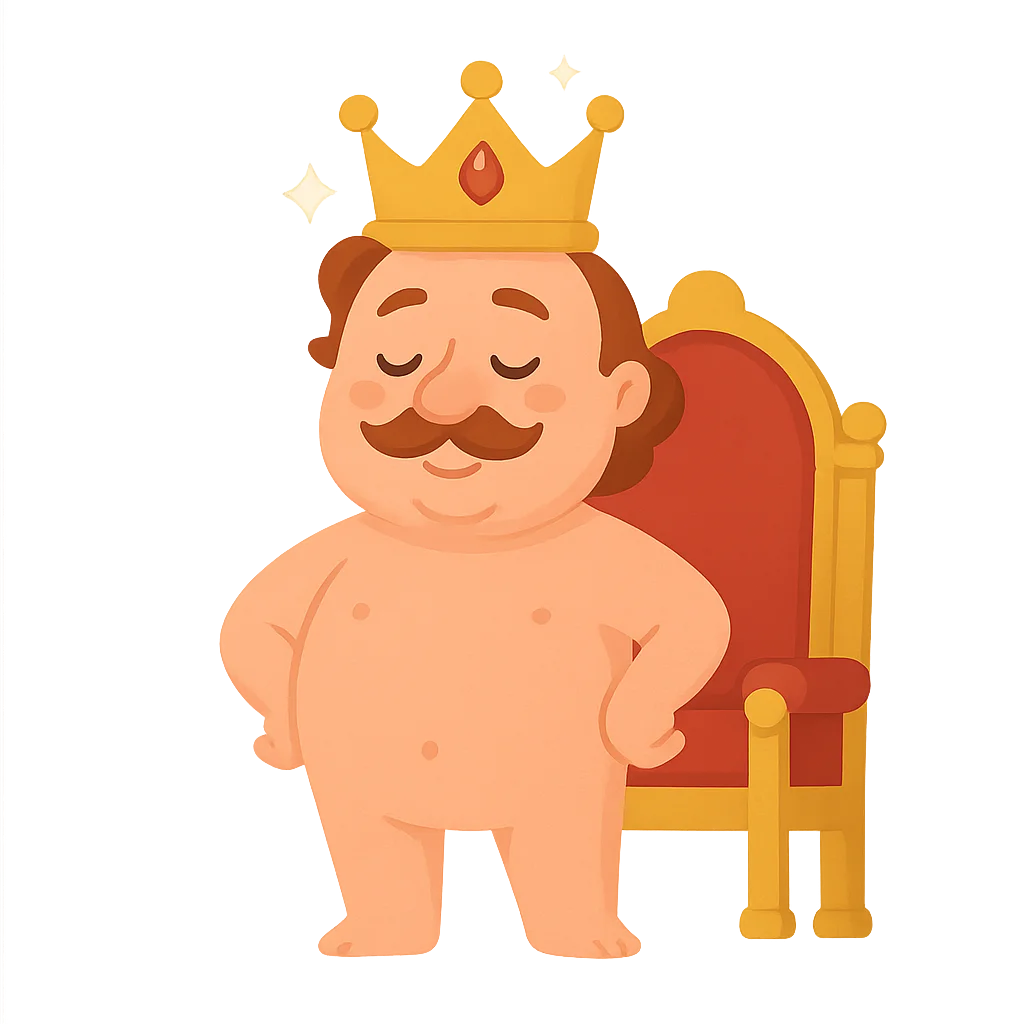 Illustration of The Emperor's New Clothes - Danish