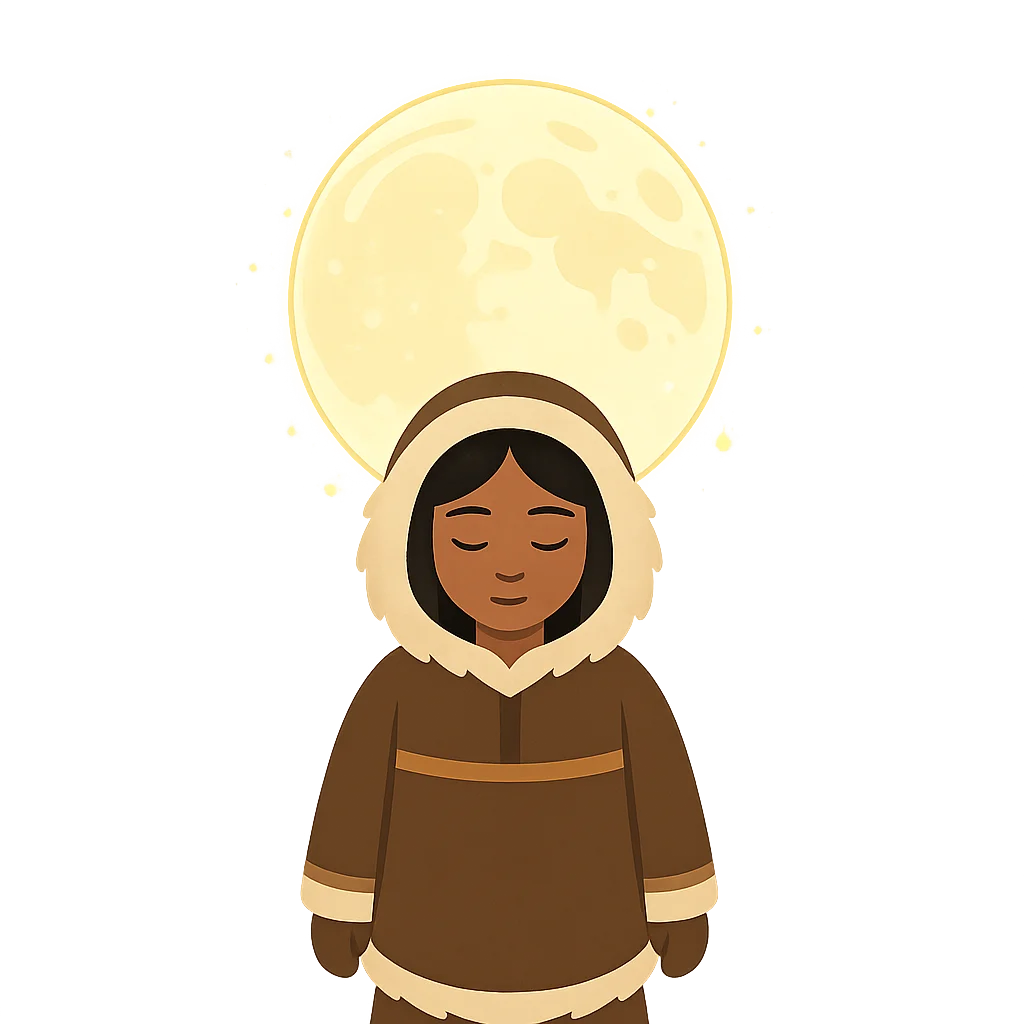 Illustration of The Girl Who Married the Moon - Inuit