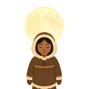 Illustration of The Girl Who Married the Moon - Inuit