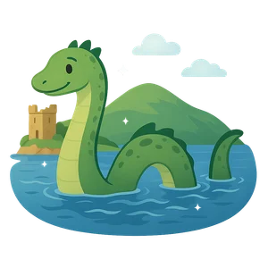 Illustration of The Loch Ness Monster - Scottish