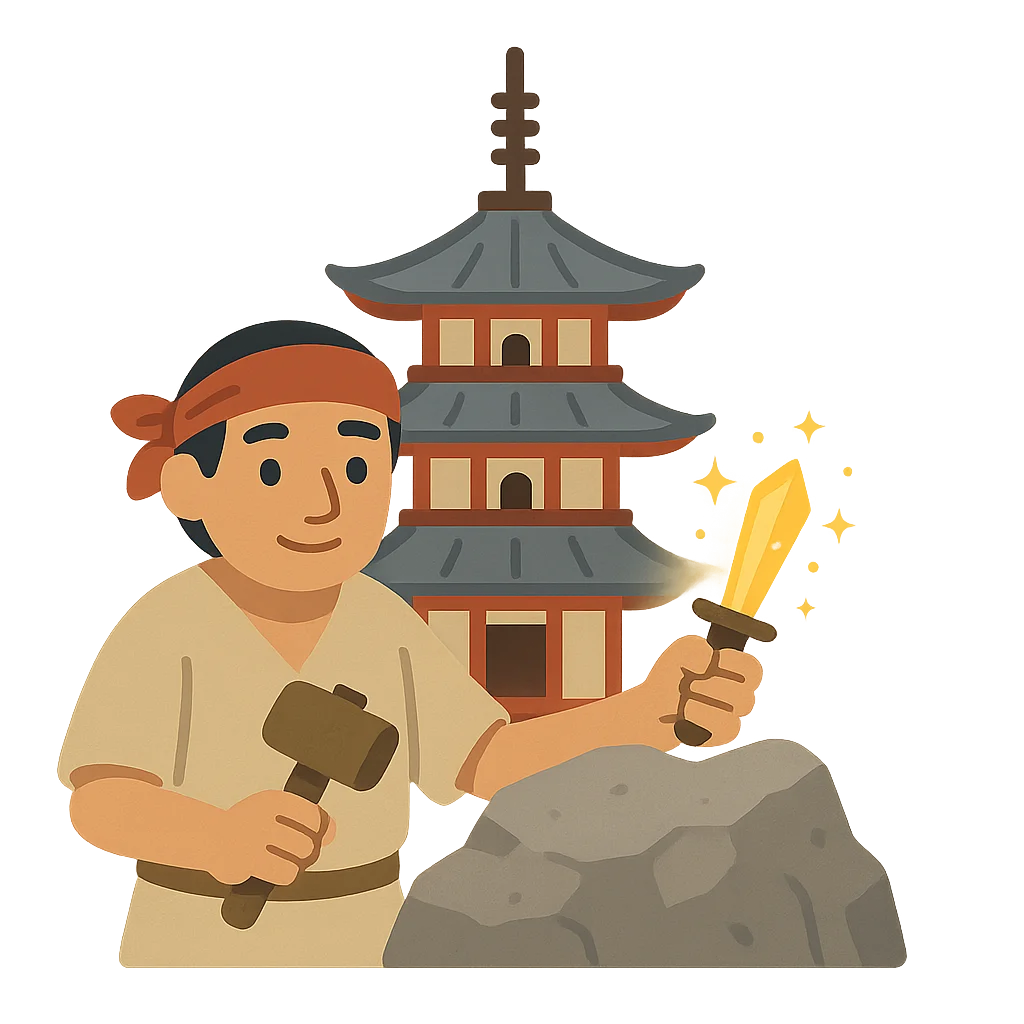 Illustration of The Stonecutter - Japanese