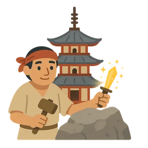 Illustration of The Stonecutter - Japanese