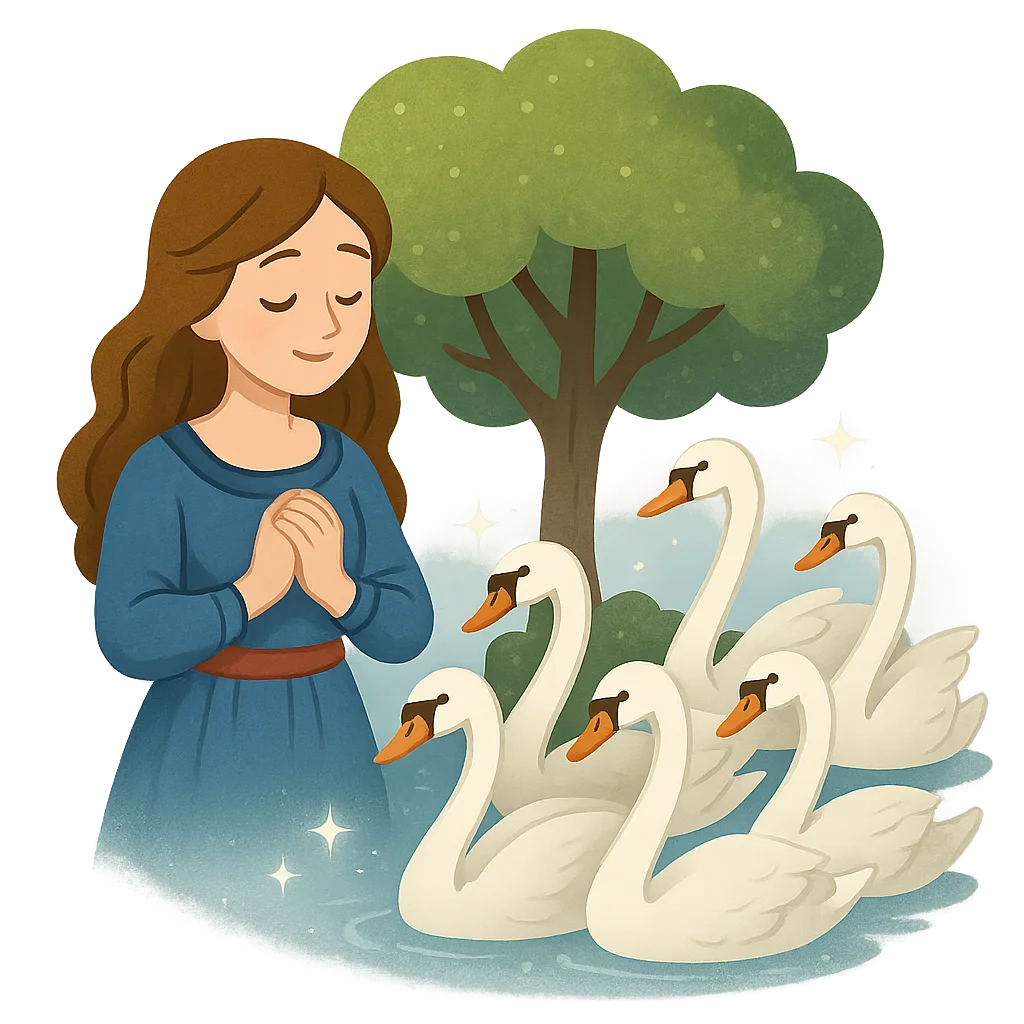 Illustration of The Wild Swans - Danish