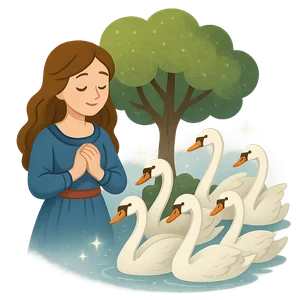 Illustration of The Wild Swans - Danish