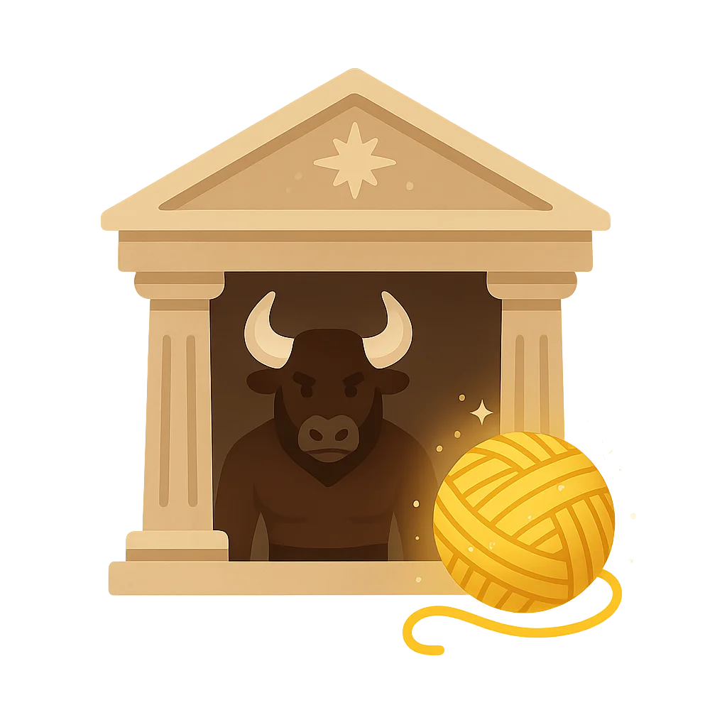 Illustration of Theseus and the Minotaur - Greek