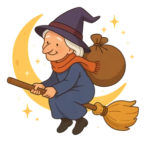 Illustration of La Befana - Italian