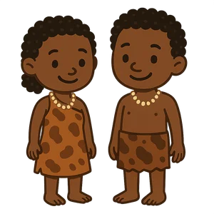 Illustration of Mbuti people