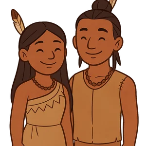 Illustration of Wampanoag people