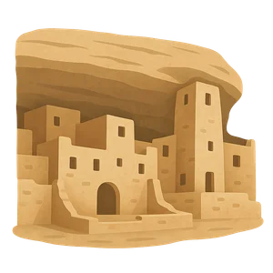 Illustration of Ancestral Puebloans (Cliff Dwellers)