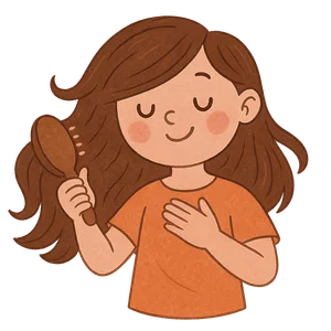 Illustration of Brushing My Hair