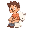 Illustration of Using The Toilet