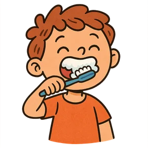 Illustration of Brushing Teeth