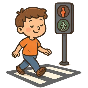 Illustration of Pedestrian & Street-Crossing Safety