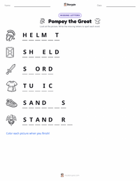 Pompey the Great printable worksheet preview