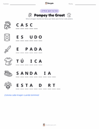 Vista previa de la hoja de trabajo imprimible de Pompeyo el Grande