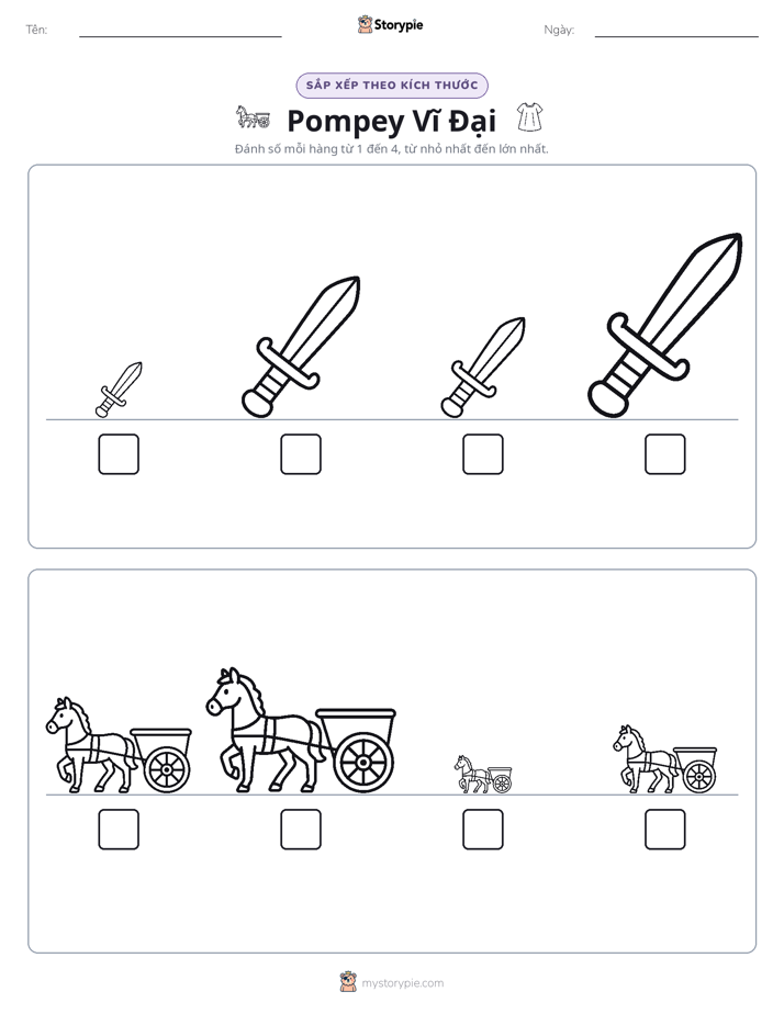 Thứ Tự Kích Thước