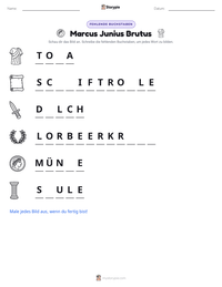Marcus Junius Brutus druckbare Arbeitsblatt Vorschau