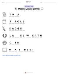 Marcus Junius Brutus printable worksheet preview