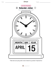 Prabaca lembar kerja cetak Kalender Julian