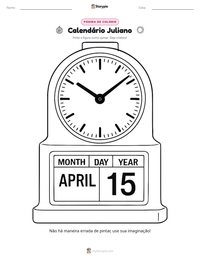 Prévia da folha de atividades imprimível Calendário Juliano