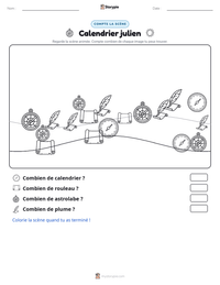 Aperçu de la feuille de travail imprimable Calendrier julien