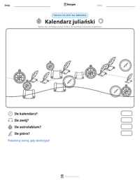 Podgląd drukowalnego arkusza ćwiczeń Kalendarz juliański