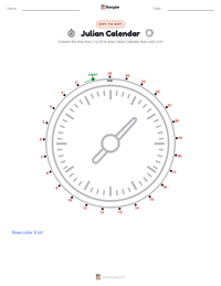 Julian Calendar printable worksheet preview
