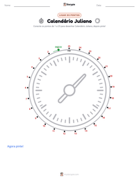Prévia da folha de atividades imprimível Calendário Juliano
