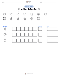 Julian Calendar printable worksheet preview