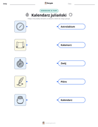 Podgląd drukowalnego arkusza ćwiczeń Kalendarz juliański