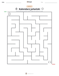 Podgląd drukowalnego arkusza ćwiczeń Kalendarz juliański