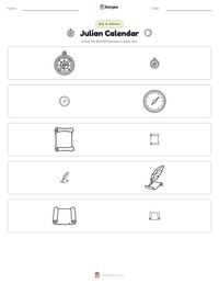 Julian Calendar printable worksheet preview