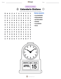 Anteprima della scheda stampabile di Calendario Giuliano