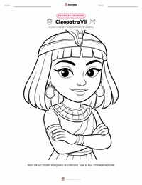 Pagina da colorare di Cleopatra per bambini