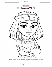Trang tô màu Cleopatra cho trẻ em