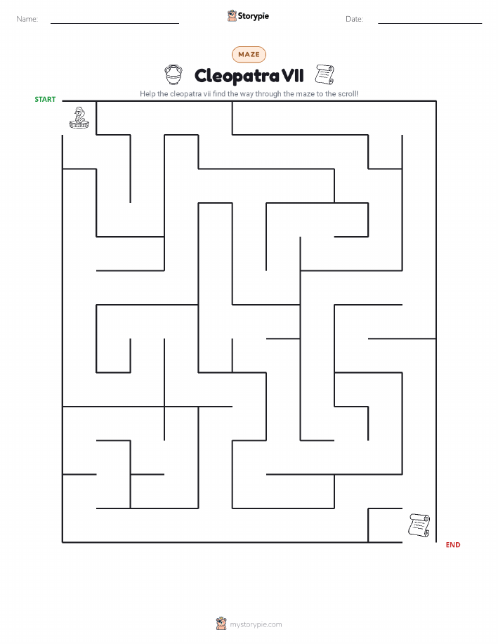 Cleopatra maze worksheet with an answer key