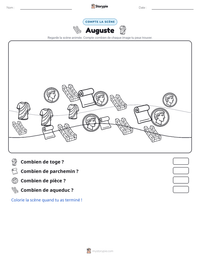 Aperçu de la feuille de travail imprimable Auguste