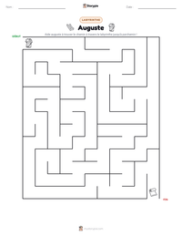 Aperçu de la feuille de travail imprimable Auguste