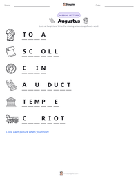 Augustus printable worksheet preview