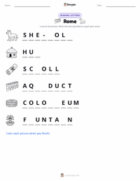 Rome printable worksheet preview