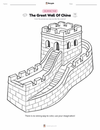 The Great Wall Of China coloring page for kids