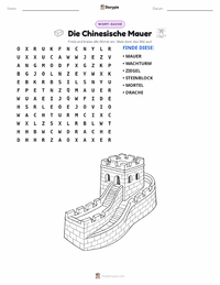 Die Chinesische Mauer druckbare Arbeitsblatt Vorschau