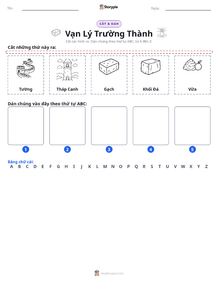 Cắt & Dán Chữ Cái