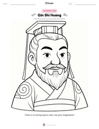 Qin Shi Huang coloring page for kids