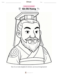 Pagina da colorare di Qin Shi Huang per bambini